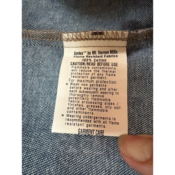 Dickies FR Workrite Denim Fire Resistant Garage Work Shirt ARC 9.3 NWOT Men SZ S - Picture 14 of 16